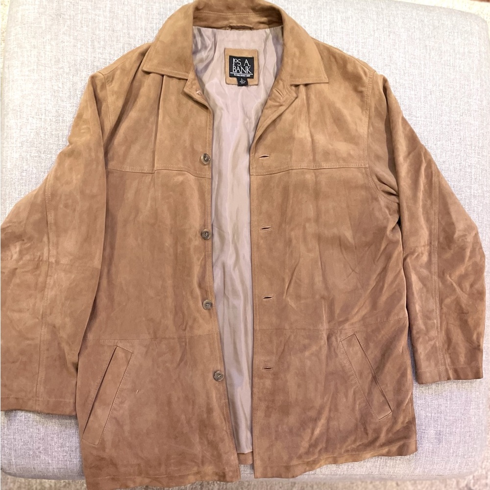 Barely worn swede and back in style, but the ex bought it for me, so it’s OUT!